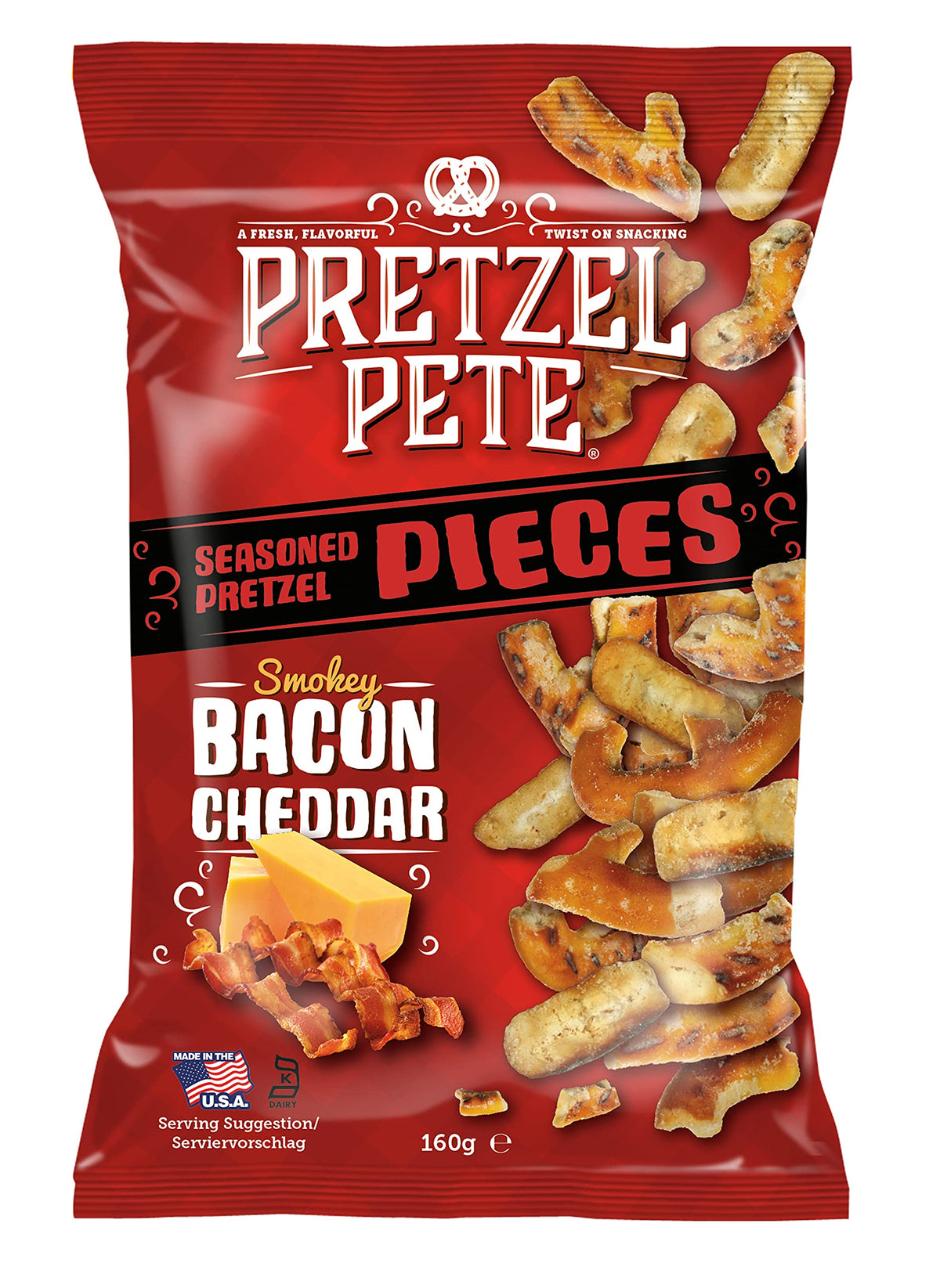 Pretzel Pete Mix Smokey Bacon & Cheddar (160g) case of 8