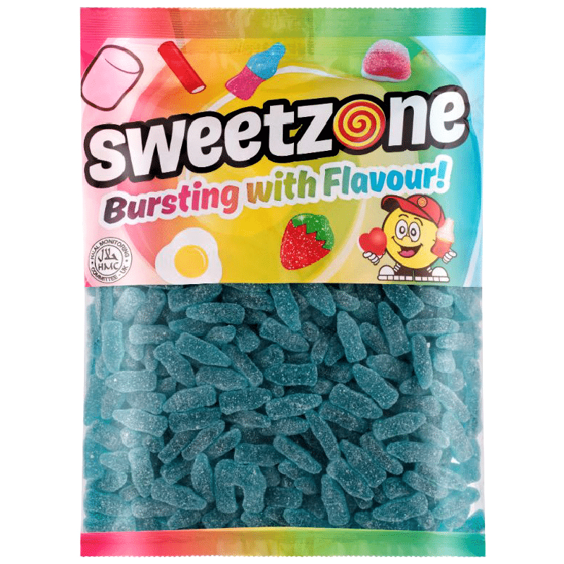 Sweetzone Fizzy Blue Raspberry Bottles Bag 1kg
