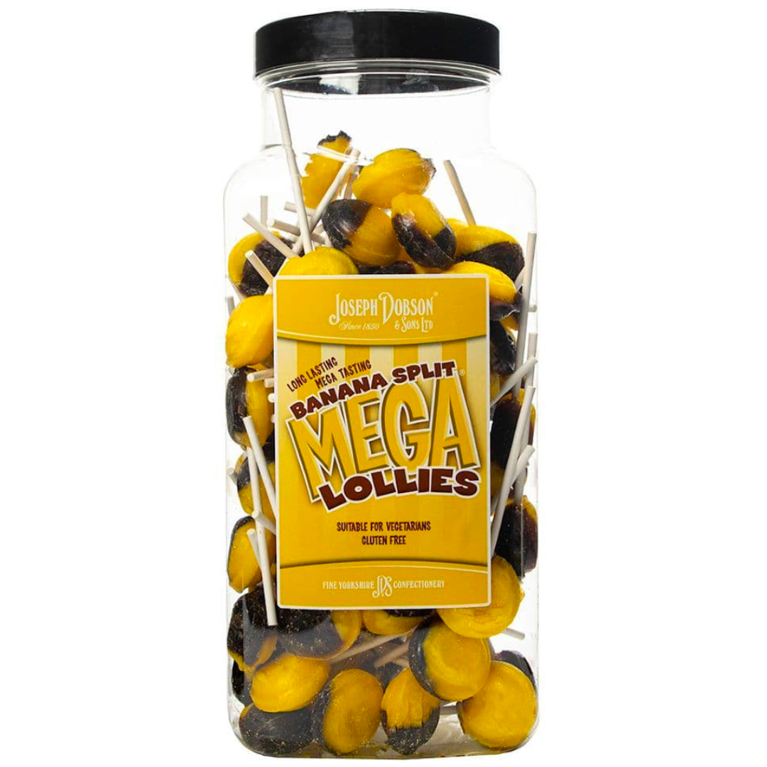 Dobsons Banana Split Mega Lollies Jar (90 Lollys)