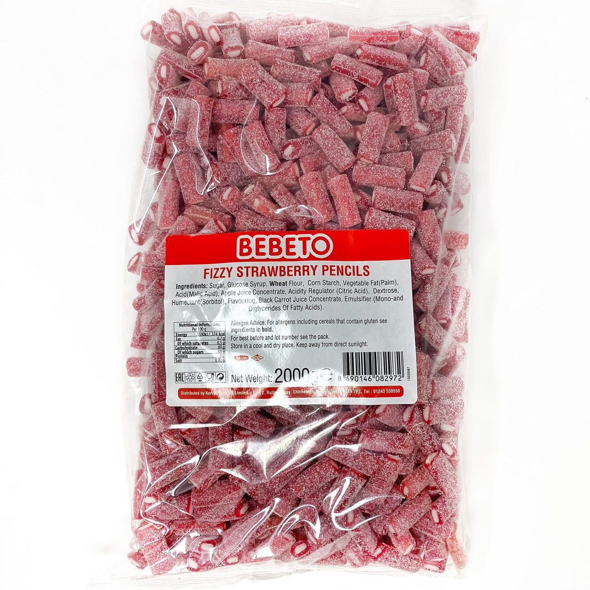 Bebeto Fizzy Strawberry Pencils Bag 2kg