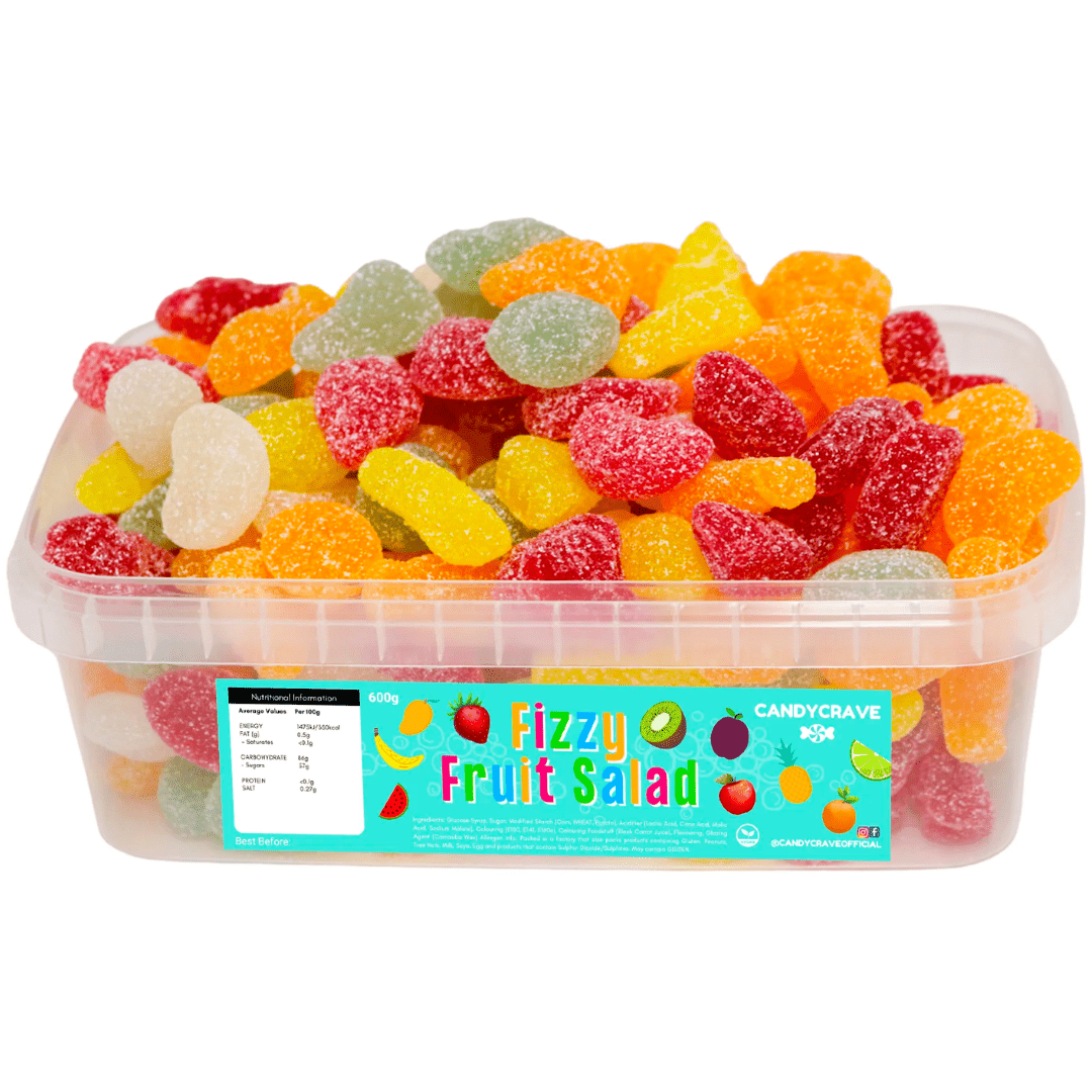Candycrave Fizzy Fruit Salad Gums Tub 600g