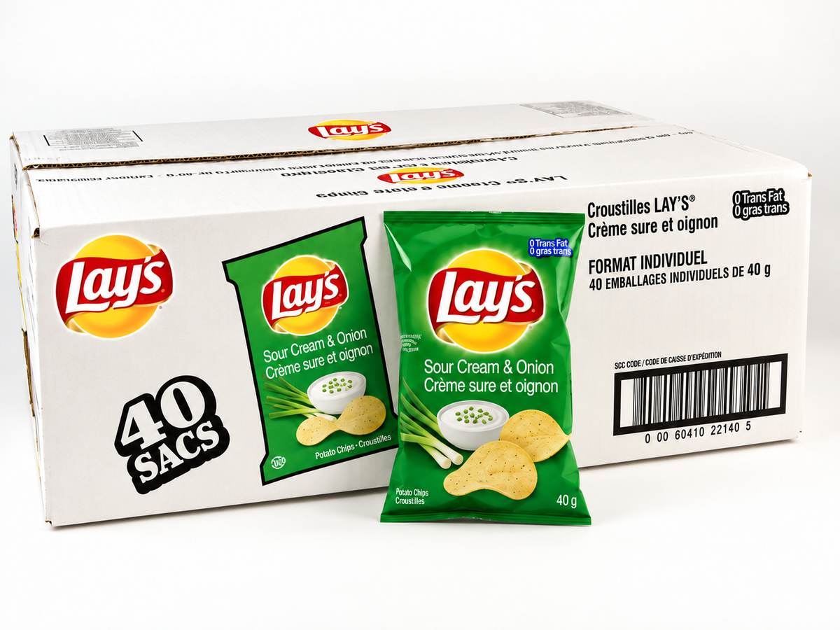 Lay's Sour Cream & Onion — Case of 40 × 40g