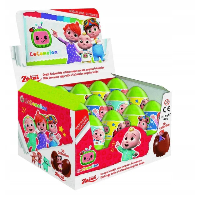 Zaini Cocomelon Surprise Eggs Milk Chocolate 20g (Case of 24)
