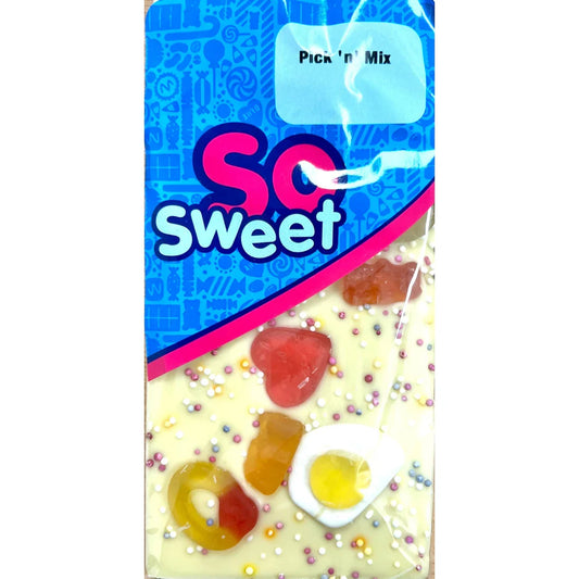 SoSweet Pick&Mix White Chocolate Bar 80g (Case of 12)