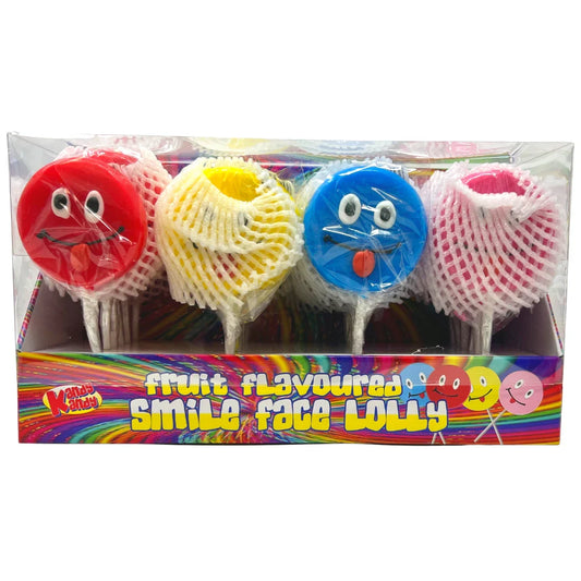Kandy Kandy Rock Pops Smiley Face Lolly 55g (Case of 24)