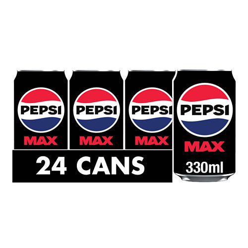 Pepsi Max No Sugar Cola 330ml Can x 12