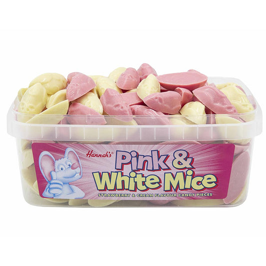 Hannahs Pink & White Mice Tub 600g