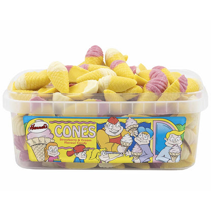 Hannahs Candy Cones Tub 600g