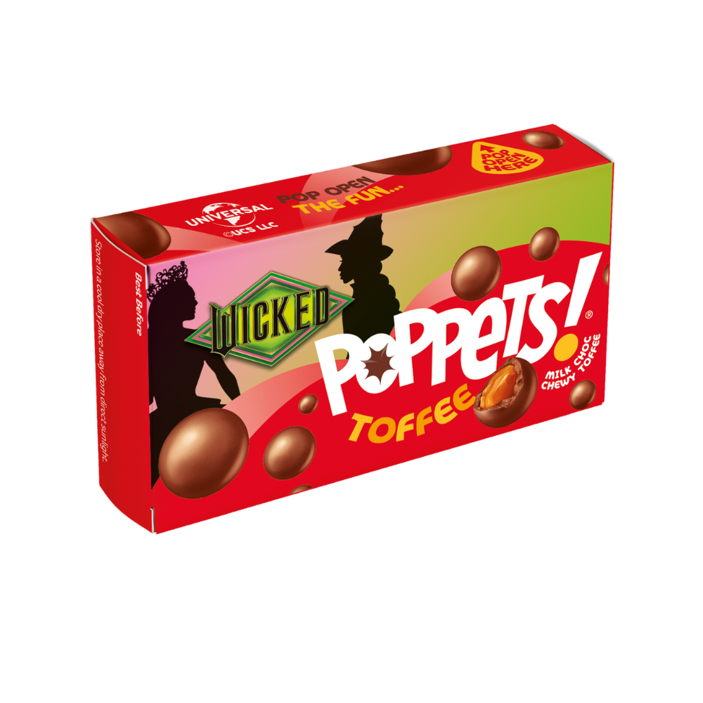 Poppets Milk Chocolate Coated Chewy Toffee Box 39g (Case of 36)