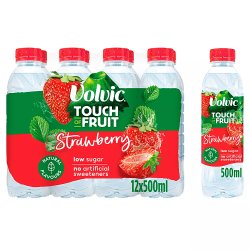 Volvic Touch of Fruit Strawberry Soft Drink 12 x 500ml