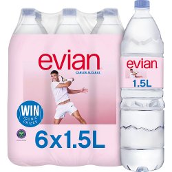 Evian Still Natural Mineral Water 6 x 1.5 Litre