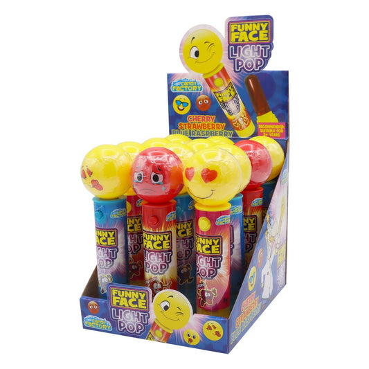Crazy Candy Factory Funny Face light Pops 11g (Box of 12)