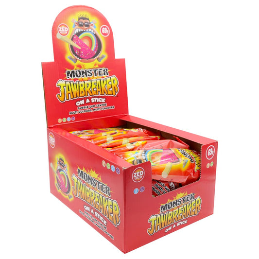 Zed Candy Monster Jawbreakers on a Stick 60g (Box of 20)