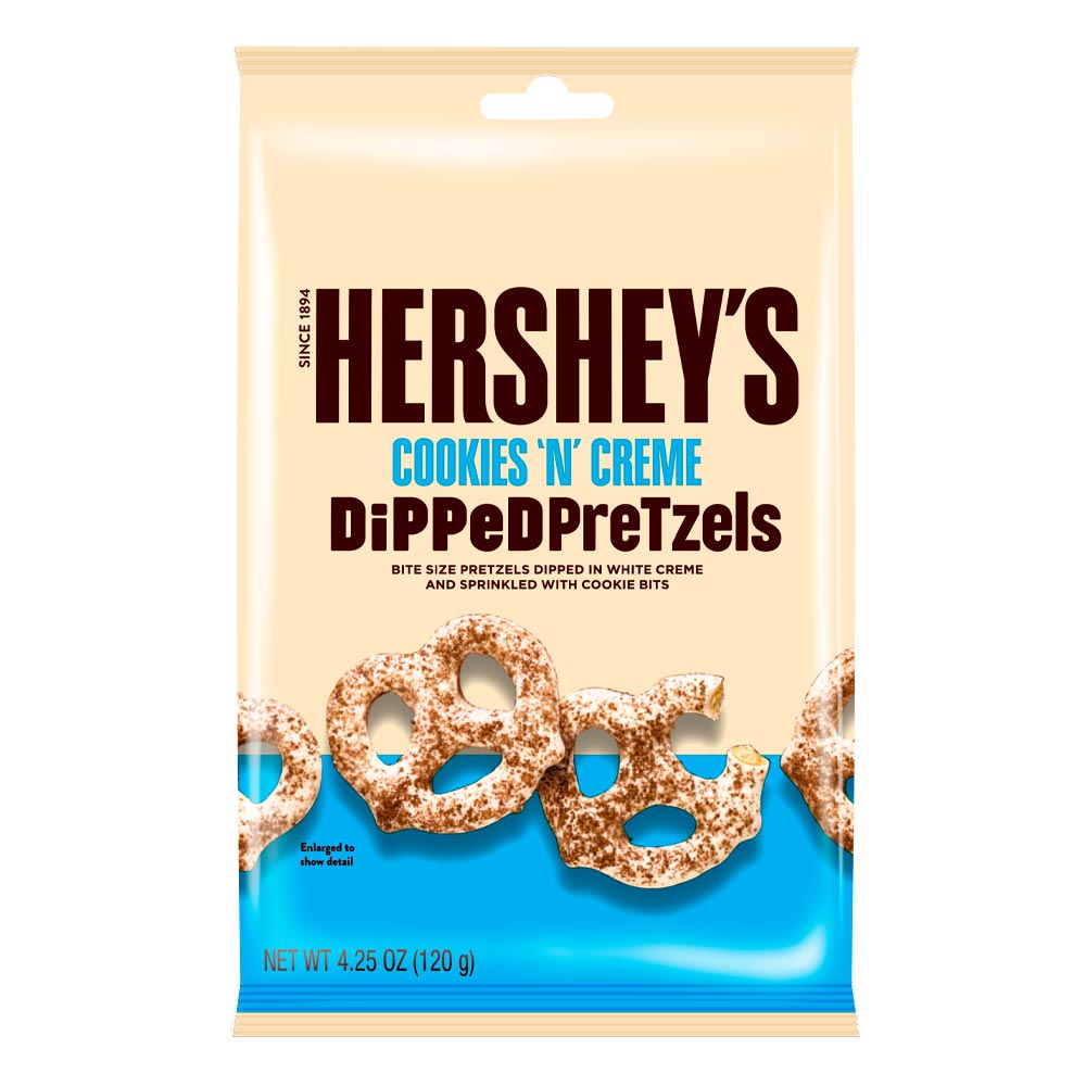 Hershey's Dipped Pretzels Cookies & Cream Bag 120g (Case of 12)