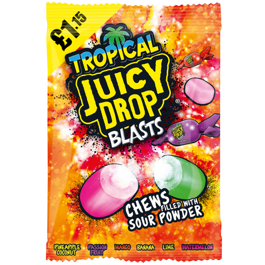 Bazooka Juicy Drop Blasts Tropical 120g PMP £1.15 (Case of 12)