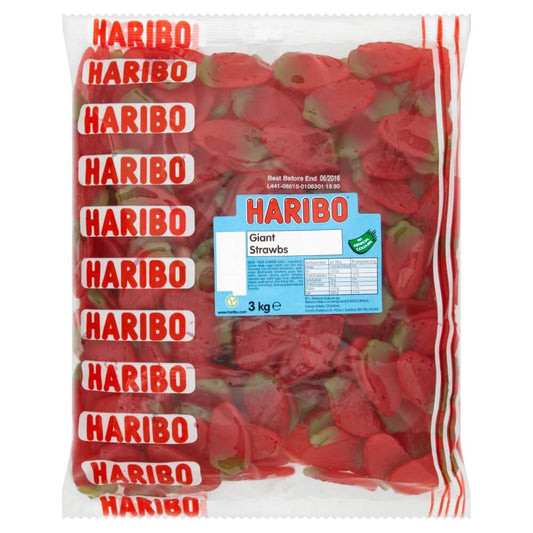 Haribo Giant Strawbs Bag 3kg