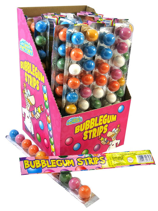 Crazy Candy Factory Bubblegum Strips 30g (Box of 40)