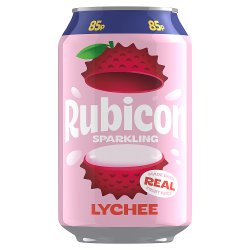 Rubicon Sparkling Lychee Soft Drink Can 330ml PM 85p