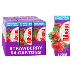 Ribena No Added Sugar Strawberry Juice Drink Carton 250ml