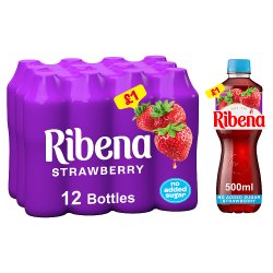 Ribena Strawberry No Added Sugar Juice Drink 500ml