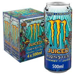 Monster Energy Aussie Style Lemonade Energy Drink 4 x 500ml