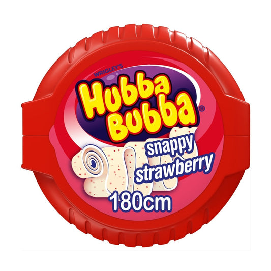 Hubba Bubba Snappy Strawberry Bubblegum Mega Long Tape 56g (Case of 12)