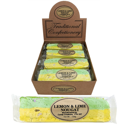 Candy Creations Nougat Bar Lemon & Lime 130g (Case of 16)