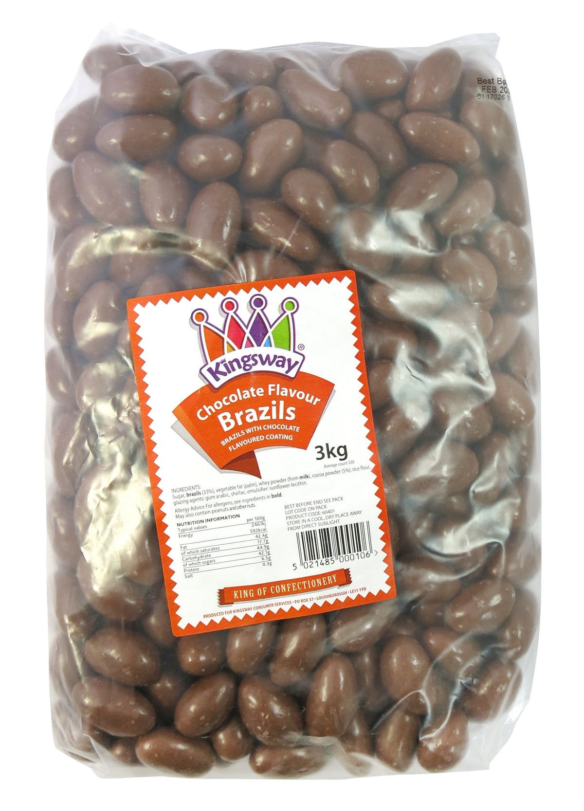 Kingsway Chocolate Flavour Coated Brazil Nuts 3kg