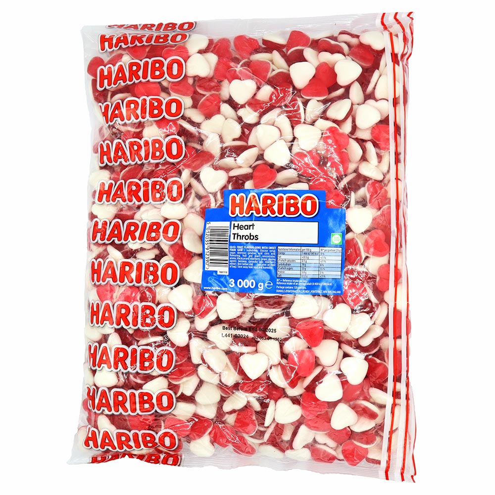 Haribo Heart Throbs Bag 3kg [BBE 06/25]