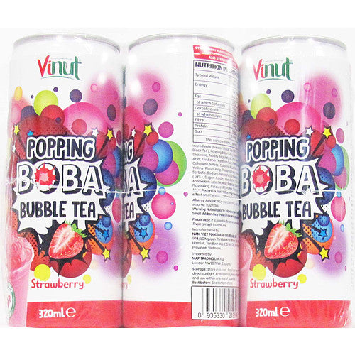 Vnt Strawberry Bubble Tea Drink 320ml