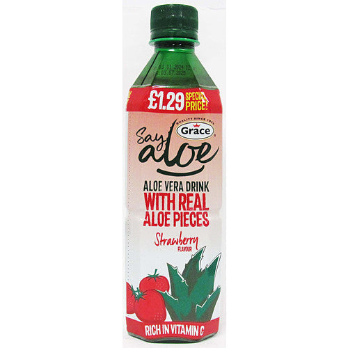 Grace Aloe Vera Strawberry Soft Drink 500ml