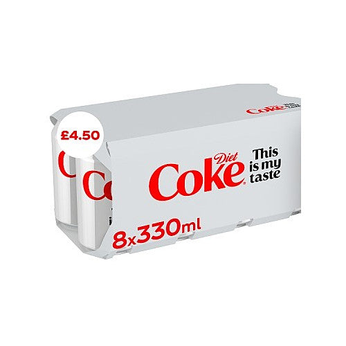 Diet Coke Cola PM £4.50 8 x 330ml Cans