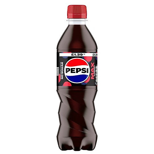 Pepsi Max Cherry No Sugar Cola Soft Drink 500ml