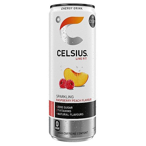 Celsius Sparkling Raspberry Peach Flavoured Energy Drink 355ml