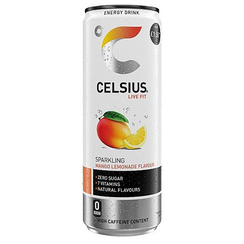 Celsius Sparkling Mango Lemonade Flavoured Energy Drink 355ml
