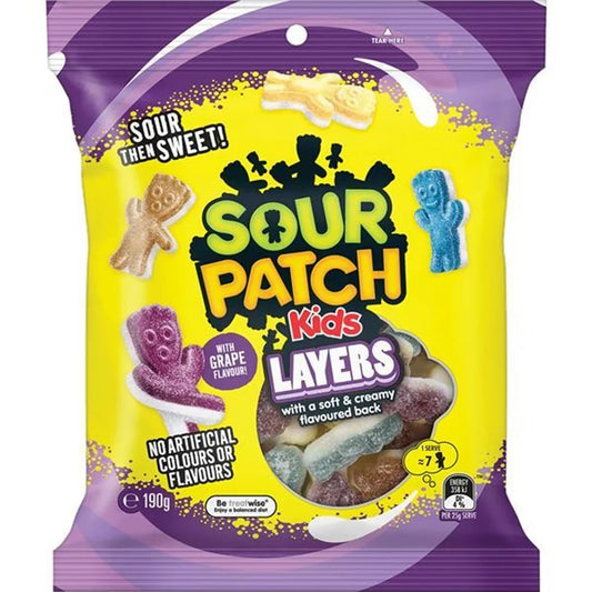Sour Patch Kids Layers Peg Bag 190g (Case of 20)