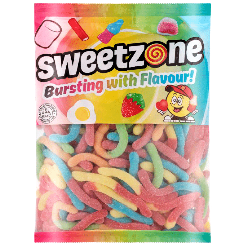 Sweetzone Fizzy Rainbow Worms Bag 1kg