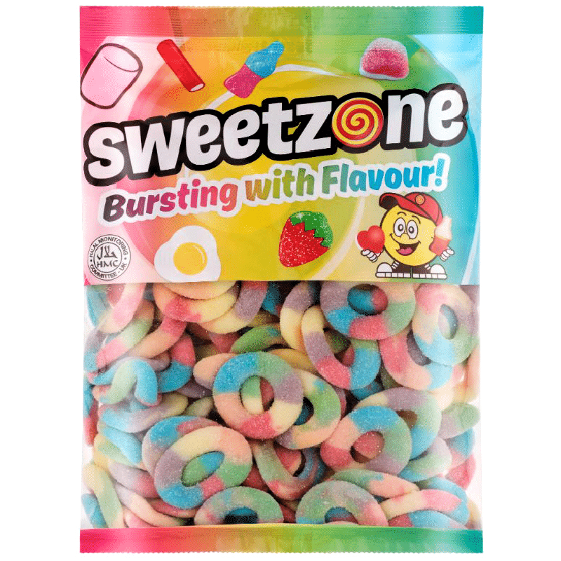 Sweetzone Sour Rainbow Rings Bag 1kg