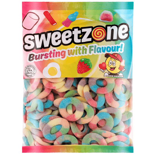 Sweetzone Sour Rainbow Rings Bag 1kg