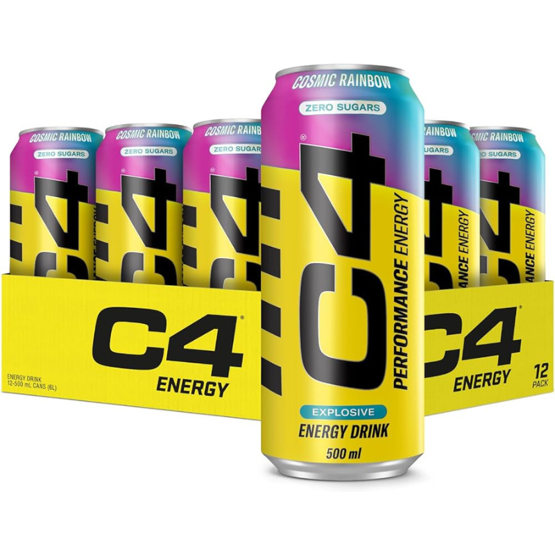 C4 Energy Cosmic Rainbow Zero Sugar Can 500ml PMP £1.65 (Case of 12)