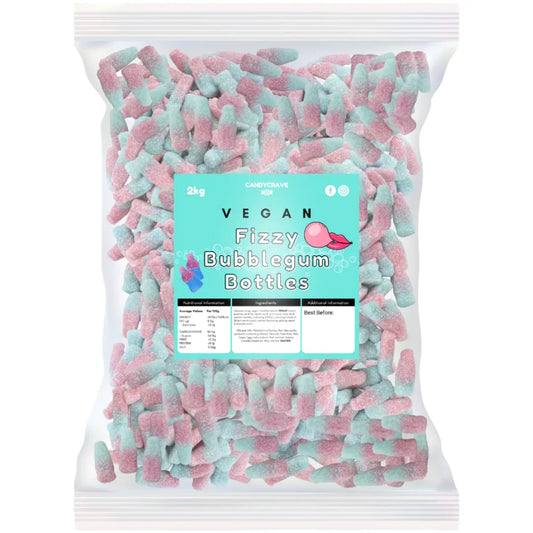 Candycrave Vegan Fizzy Bubblegum Bottles Bag 2kg