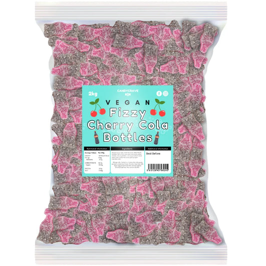 Candycrave Vegan Fizzy Cherry Cola Bottles Bag 2kg