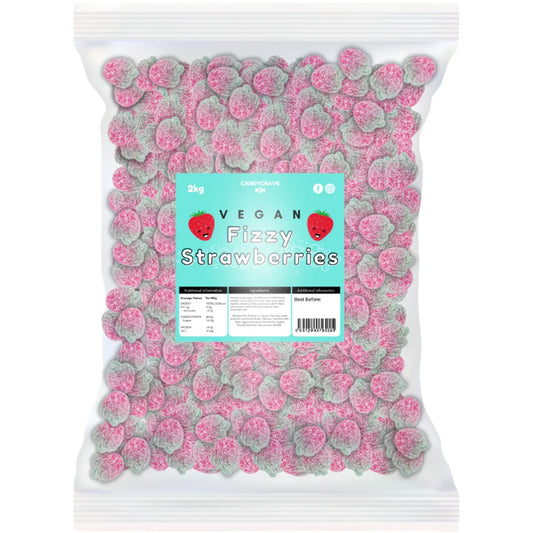 Candycrave Vegan Fizzy Strawberries Bag 2kg