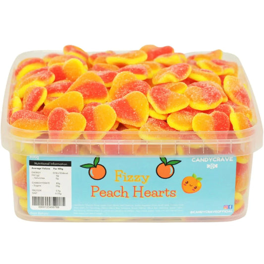 Candycrave Fizzy Peach Hearts Tub 600g