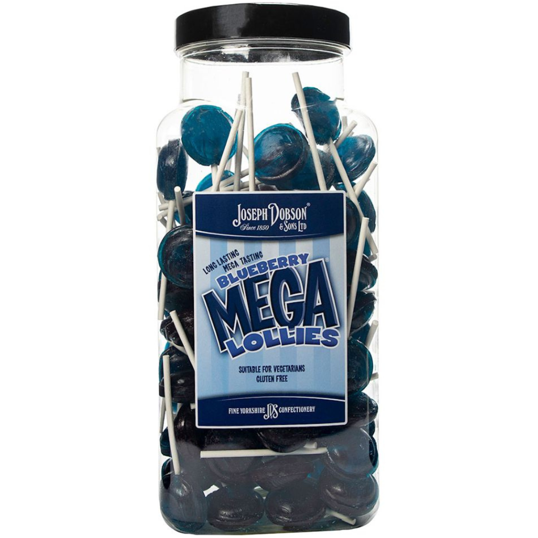 Dobsons Blueberry Mega Lollies Jar (90 Lollys)