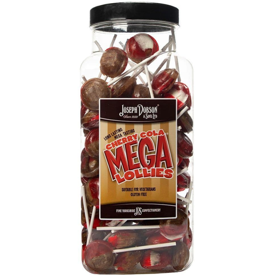 Dobsons Cherry Cola Mega Lollies Jar (90 Lollys)