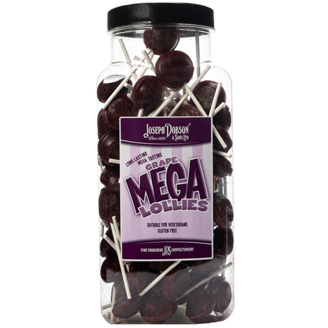 Dobsons Grape Mega Lollies Jar (90 Lollys)
