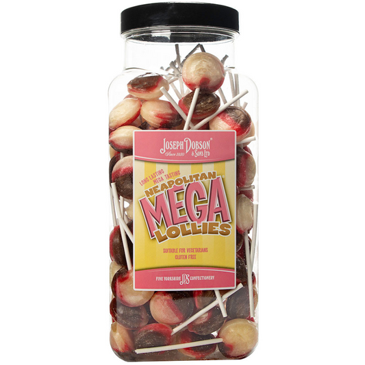 Dobsons Neapolitan Ice Cream Mega Lollies Jar (90 Lollys)