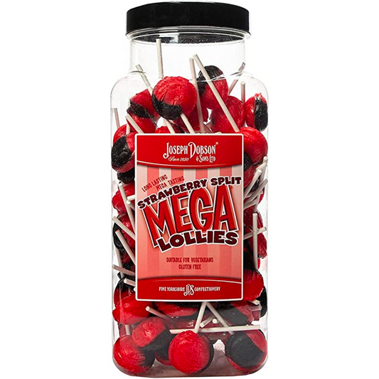 Dobsons Strawberry Split Mega Lollies Jar (90 Lollys)
