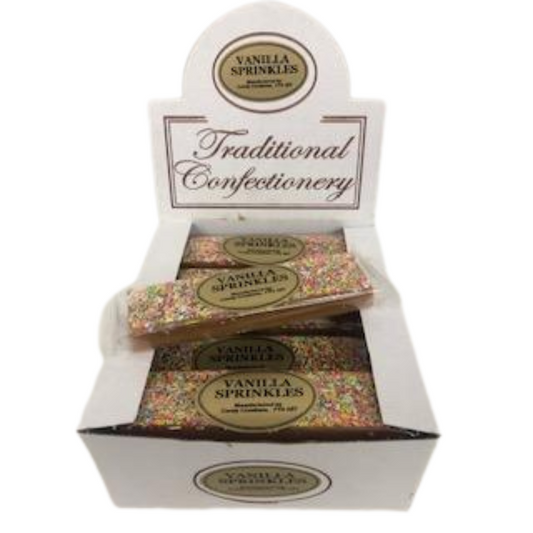 Candy Creations Fudge Bar Vanilla Chocolate Sprinkles 130g (Case of 16)